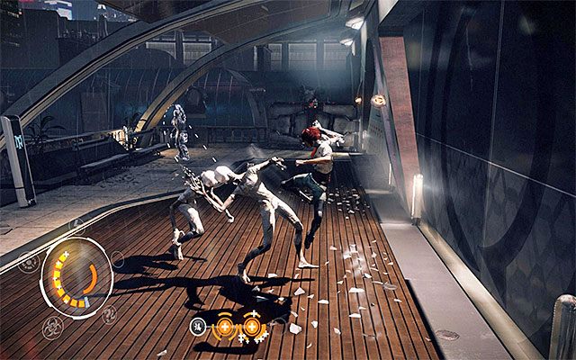 Na sam początek czeka Cię starcie z elitarnym strażnikiem (Elite Enforcer), któremu będą towarzyszyły dwa zniewolone mutanty (Reconversion Leaper) - Dotarcie do miejsca pobytu Scylli Cartier-Wells | Epizod 5 w Remember Me - Remember Me - poradnik do gry