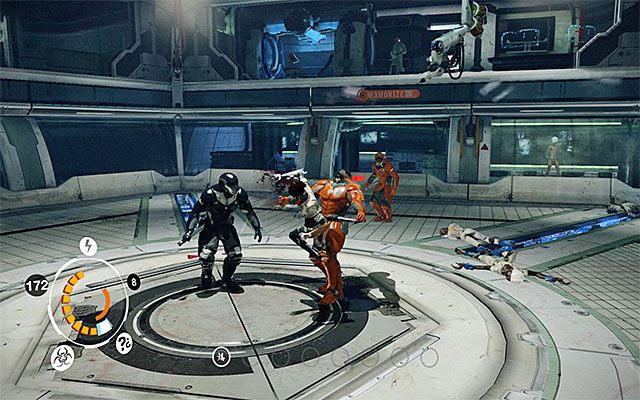 Druga część bitwy jest zdecydowanie najprostsza, albowiem do pokonania jest grupka standardowych strażników więziennych (Enforcer) (Prison Enforcer) - Pokonanie przeciwników przyzwanych przez doktora Quaida | Epizod 6 w Remember Me - Remember Me - poradnik do gry