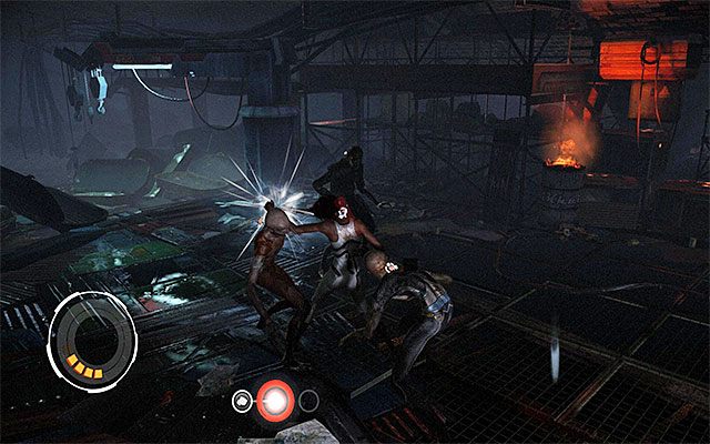 Powróć do gry i przystąp do wykonywania serii uderzeń pięściami, tak więc za każdym razem wciskaj trzy razy lewy przycisk myszy lub przycisk na padzie odpowiedzialny za ataki górnymi kończynami - Pokonanie pierwszej grupy mutantów | Epizod 1 w Remember Me - Remember Me - poradnik do gry