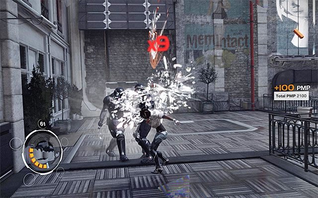 Tuż po rozpoczęciu nowej bitwy ze stróżami prawa (Enforcer) otrzymasz dostęp do pierwszego specjalnego ruchu, a mianowicie furii Sensen (Sensen Fury) - Dotarcie do rotundy świętego Michała | Epizod 2 w Remember Me - Remember Me - poradnik do gry