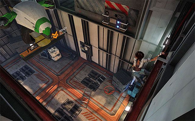 Obróć się w prawo, doskakując do pierwszej interaktywnej krawędzi i rozpoczynając nową wspinaczkę - Podążanie ścieżką wyznaczoną przez wirtualne projekcje | Epizod 2 w Remember Me - Remember Me - poradnik do gry