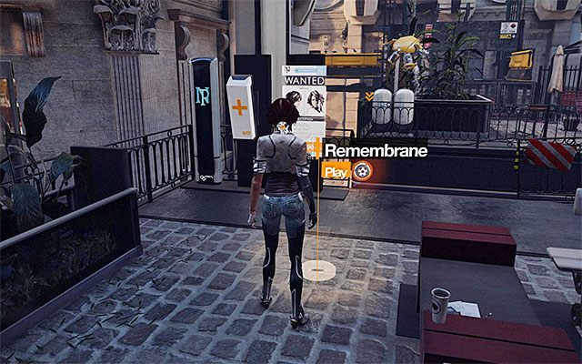 Zlokalizuj nowy interaktywny ekran, a następnie podejdź do kolejnej wirtualnej projekcji z zamiarem odtworzenia nagrania - Podążanie ścieżką wyznaczoną przez wirtualne projekcje | Epizod 2 w Remember Me - Remember Me - poradnik do gry