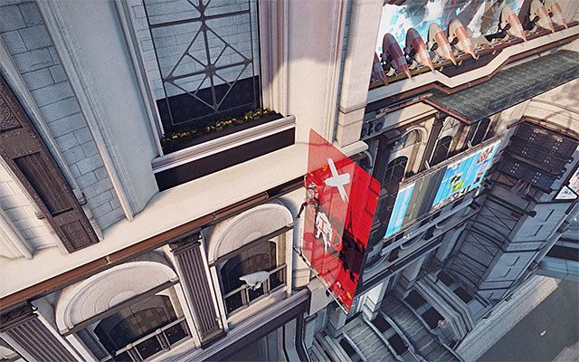 Po wysłuchaniu kolejnej rozmowy z Edgeem zacznij przesuwać się w prawo - Dotarcie na dach budynku | Epizod 2 w Remember Me - Remember Me - poradnik do gry