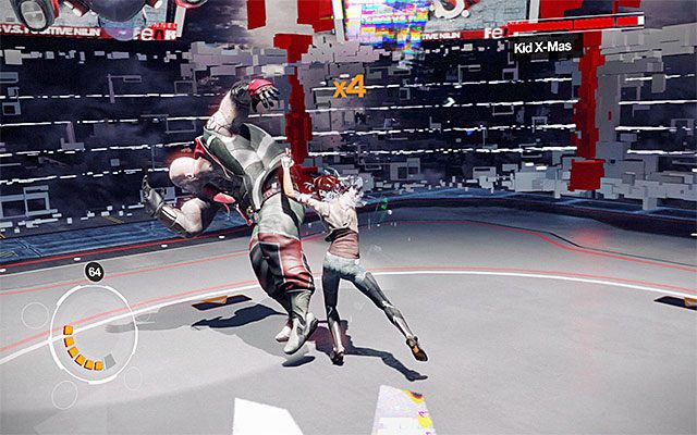 Kid X-Mas nie jest bardzo wymagającym oponentem, aczkolwiek pojedynek z tą postacią składa się z trzech części i oznacza to, że odniesienie zwycięstwa zajmie ci trochę czasu - Pojedynek z bossem - Kid X-Mas | Epizod 2 w Remember Me - Remember Me - poradnik do gry