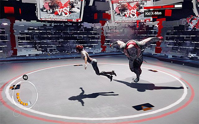 Po wyczerpaniu furii skup się na unikaniu szarż wyprowadzanych przez bossa i zauważ, że po każdej nieudanej szarży zatrzymuje się on na chwilę w miejscu, wystawiając się na Twoje bardziej standardowe ataki - Pojedynek z bossem - Kid X-Mas | Epizod 2 w Remember Me - Remember Me - poradnik do gry