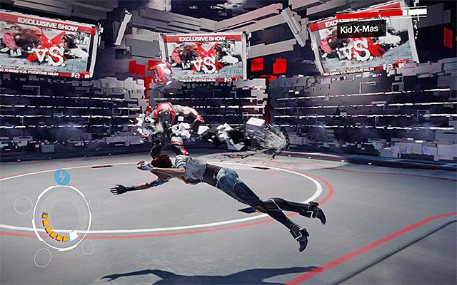 Pierwsza część pojedynku dobiegnie końca w momencie wyczerpania najkrótszego fragmentu paska energii bossa - Pojedynek z bossem - Kid X-Mas | Epizod 2 w Remember Me - Remember Me - poradnik do gry