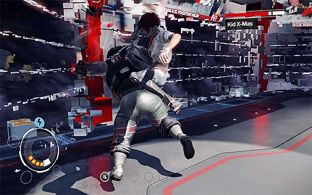 Podobnie jak wcześniej, korzystaj z furii Sensen gdy tylko będzie to możliwe i skupiaj się na unikaniu szarż przeprowadzanych przez bossa, zadając mu obrazenia po każdym nieudanym ataku z jego strony - Pojedynek z bossem - Kid X-Mas | Epizod 2 w Remember Me - Remember Me - poradnik do gry