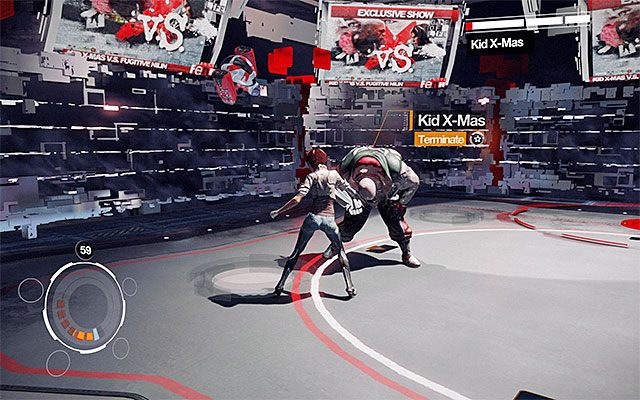 Kontynuuj atakowanie przeciwnika, pamiętając o tym żeby w razie potrzeby odpalać ruchy regeneracji i leczyć w ten sposób główną bohaterkę - Pojedynek z bossem - Kid X-Mas | Epizod 2 w Remember Me - Remember Me - poradnik do gry