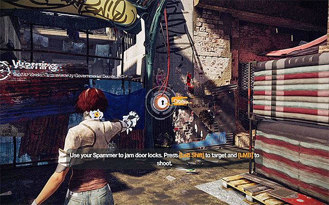 Dopiero po zdobyciu wspomnianego wyżej sekretu ustaw się przy zamkniętej bramie wyjściowej z targowiska - Przeprawa przez pierwszą część slumsów | Epizod 3 w Remember Me - Remember Me - poradnik do gry