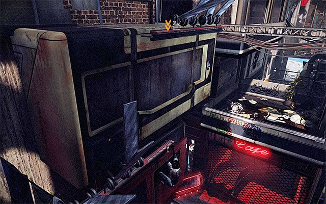 Odchyl się do tyłu i doskocz do znajdującej się za główną bohaterką nowej interaktywnej krawędzi - Przeprawa przez pierwszą część slumsów | Epizod 3 w Remember Me - Remember Me - poradnik do gry