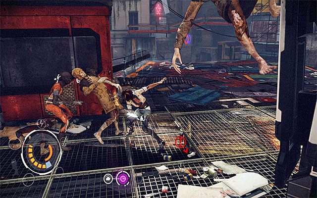 Ruszaj prosto, wykonując skoki w stronę kolejnych dużych platform - Przeprawa przez drugą część slumsów | Epizod 3 w Remember Me - Remember Me - poradnik do gry