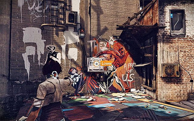 Odszukaj nowy interaktywny przełącznik i użyj na nim Spammera, co doprowadzi do opuszczenia drabiny - Przeprawa przez drugą część slumsów | Epizod 3 w Remember Me - Remember Me - poradnik do gry