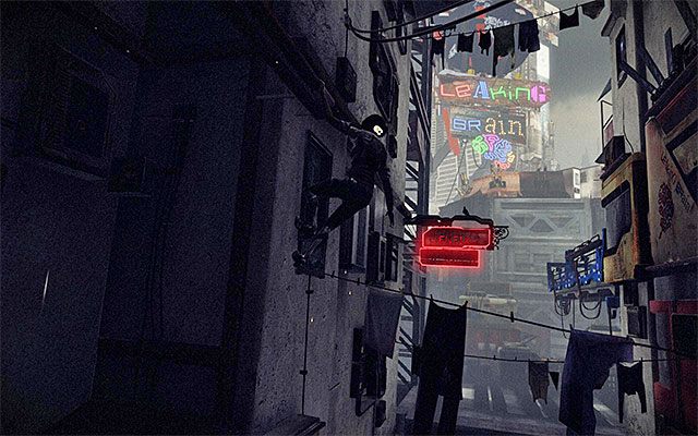 Przesuń się w lewo, odchyl za siebie i doskocz do kolejnej krawędzi - Dotarcie do baru Tommyego | Epizod 3 w Remember Me - Remember Me - poradnik do gry