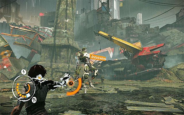 Zauważ, że po wyzwoleniu energii Zorn jest przez kilka chwil osłabiony (oznaczenie Structural Weakness - powyższy screen) - Pojedynek z bossem - AV-78 Zorn | Epizod 3 w Remember Me - Remember Me - poradnik do gry