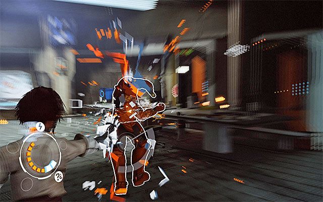 Kluczem do pokonania wartownika jest oczywiście pozbawienie go tarczy i najprostszą metodą na osiągnięcie pożądanego rezultatu jest skorzystanie z ataku Junk Bolt (prawy przycisk myszy po załączeniu trybu namierzania) - Przeprawa przez drugą część więzienia | Epizod 4 w Remember Me - Remember Me - poradnik do gry