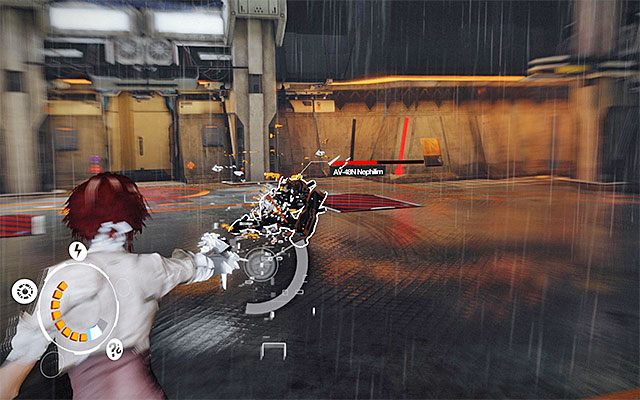 Zauważ, że po eksplozji Nephilim przez pewien czas będzie pozbawiony tarczy ochronnej i to właśnie w tym momencie najlepiej jest przystąpić do działania - Dotarcie do serwerów pamięci Twierdzy w Bastylii | Epizod 4 w Remember Me - Remember Me - poradnik do gry