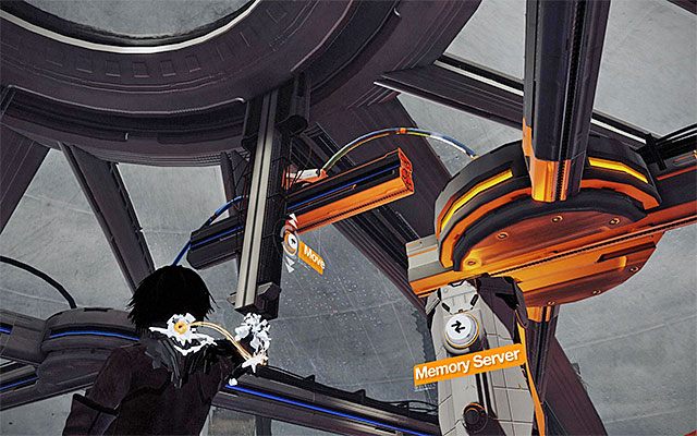 Zaczekaj aż serwer stanie się aktywny i ponownie zacznij go przesuwać po górnej prowadnicy - Uwolnienie wspomnień więźniów | Epizod 4 w Remember Me - Remember Me - poradnik do gry