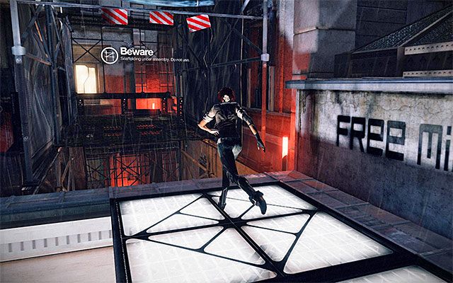 Skieruj się od razu prosto, nie przejmując się tym, że biegniesz w stronę wrogiej maszyny latającej - Ucieczka przed myśliwcem kapitana Tracea | Epizod 5 w Remember Me - Remember Me - poradnik do gry