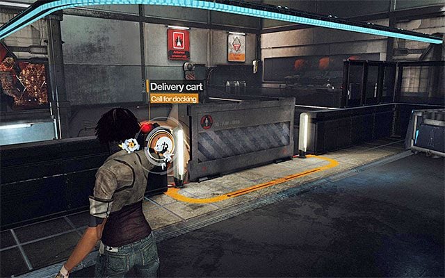 Ruszaj dalej, korzystając w razie potrzeby z zawieszonego na prawej ścianie punktu medycznego (SAT Hatch) - Przeprawa przez salę z platformami | Epizod 7 w Remember Me - Remember Me - poradnik do gry