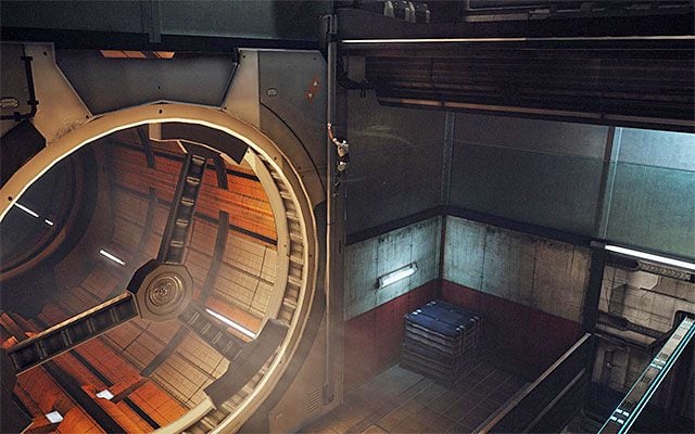 Obróć się w lewo i przejdź na znajdujący się w tym miejscu balkonik - Przeprawa przez salę z platformami | Epizod 7 w Remember Me - Remember Me - poradnik do gry