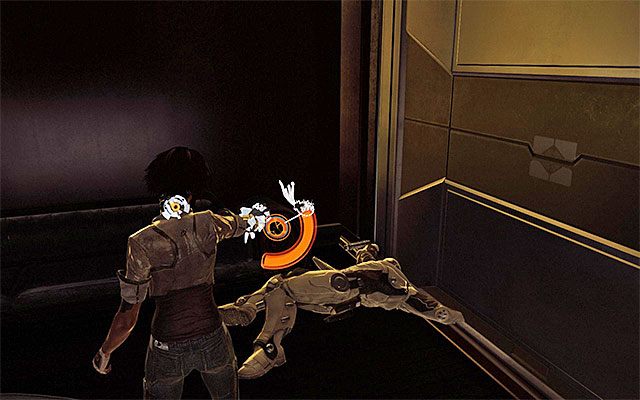 Pozostań na kilka chwil w korytarzu, w którym walczyłeś z przeciwnikami i dokładnie go zbadaj, odnajdując w pokazanym na screnie miejscu nowego pasożyta (Scaramech) - Odnalezienie kapitana Tracea | Epizod 7 w Remember Me - Remember Me - poradnik do gry