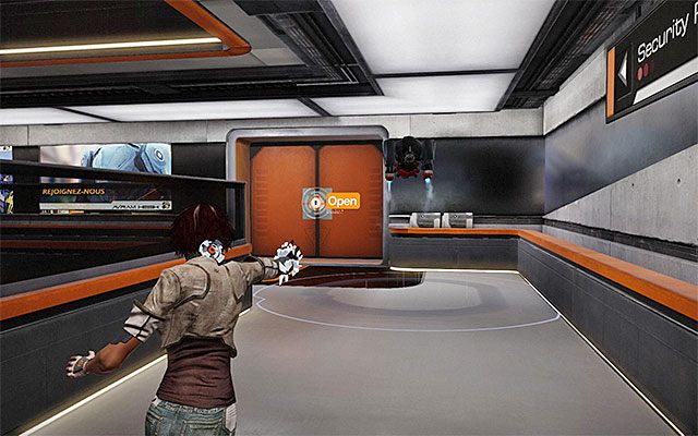 Możesz już powrócić do głównej sali i (z zachowaniem odpowiednich środków ostrożności) wznowić przemarsz za jednym z dronów bojowych - Dotarcie do centralnego posterunku ochrony | Epizod 7 w Remember Me - Remember Me - poradnik do gry