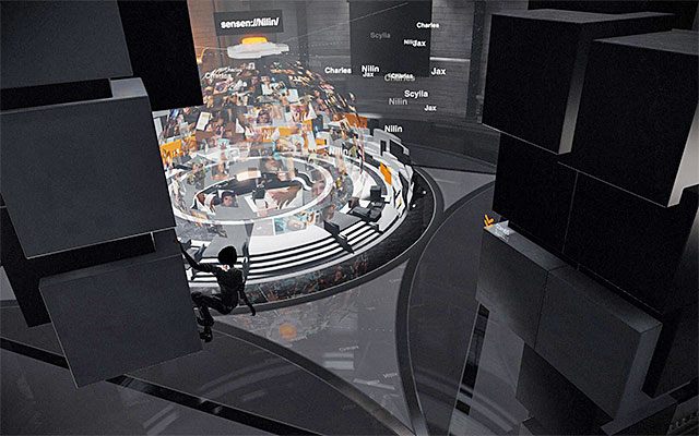 Doskocz do górnej krawędzi, przesuń się maksymalnie w lewo i opuść się - Dotarcie do miejsca pobytu Charlesa Cartiera-Wellsa | Epizod 8 w Remember Me - Remember Me - poradnik do gry