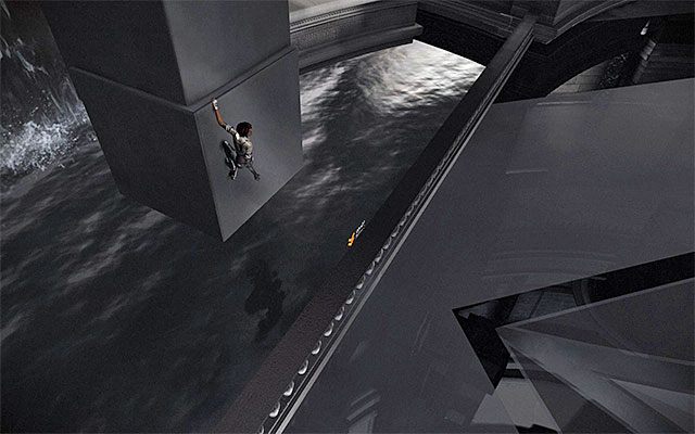 Podejdź do krawędzi wspomnianej półki i wciśnij klawisz/przycisk interakcji żeby się opuścić - Dotarcie do miejsca pobytu Charlesa Cartiera-Wellsa | Epizod 8 w Remember Me - Remember Me - poradnik do gry