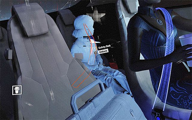 Drugie zakłócenie dotyczy pasów bezpieczeństwa (Safety Belt), którymi przypięta jest Nilin - Wywołanie błędu pamięci | Epizod 8 w Remember Me - Remember Me - poradnik do gry