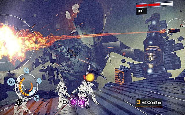 Musisz teraz powtórzyć opisane wyżej czynności z drugą kostką, która pojawi się nad areną - Pojedynek z bossem - H3O - druga część | Epizod 8 w Remember Me - Remember Me - poradnik do gry