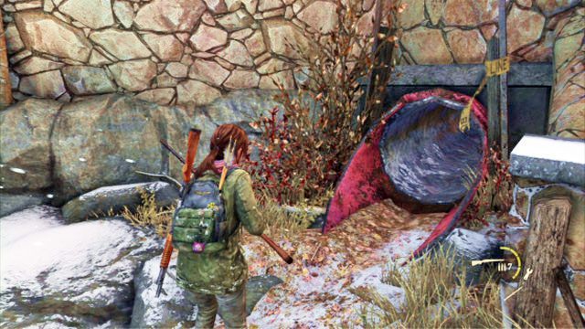 Idąc wzdłuż brzegu jeziora dotrzesz do krótkiej czerwonej rury - Kurort nad jeziorem | Komiksy w The Last of Us - The Last of Us - poradnik do gry