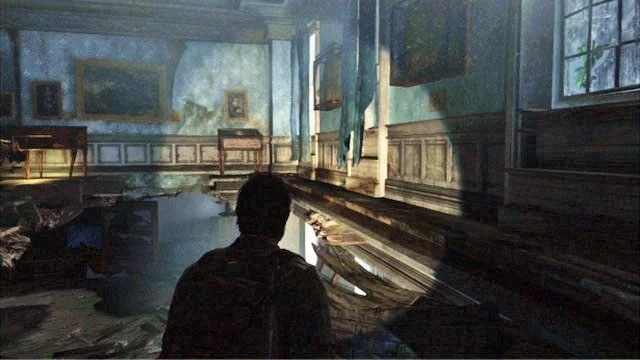 Wejdź na szczyt pochyłości, a następnie wskocz na krawędź przy ścianie z lewej - Peryferia | Artefakty i nieśmiertelniki w The Last of Us - The Last of Us - poradnik do gry