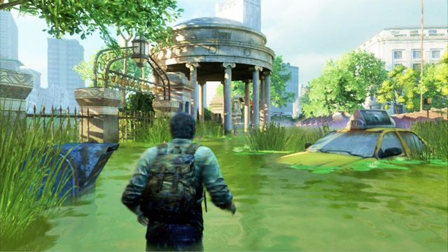 Udaj się wtedy na jego drugą stronę, gdzie znajduje się okrągła budowla z kolumienkami - Peryferia | Artefakty i nieśmiertelniki w The Last of Us - The Last of Us - poradnik do gry