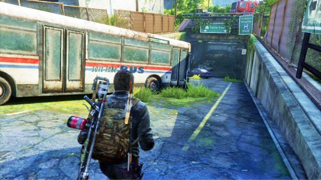 Gdy zobaczysz podziemny tunel, obejdź wrak autobusu z lewej - Zajezdnia | Artefakty i nieśmiertelniki w The Last of Us - The Last of Us - poradnik do gry