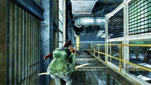 Dalej kieruj się w prawo, uważając na stwora, który wyjdzie z pomieszczenia po lewej - Polowanie | Kurort nad jeziorem | Solucja The Last of Us - The Last of Us - poradnik do gry