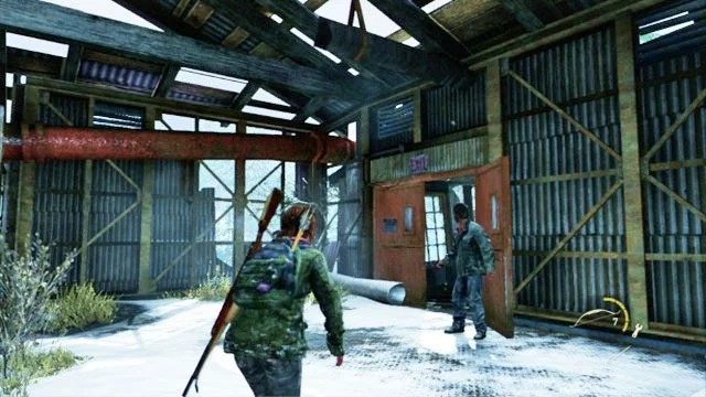 David ją podniesie i razem będziecie mogli ruszać dalej - Polowanie | Kurort nad jeziorem | Solucja The Last of Us - The Last of Us - poradnik do gry