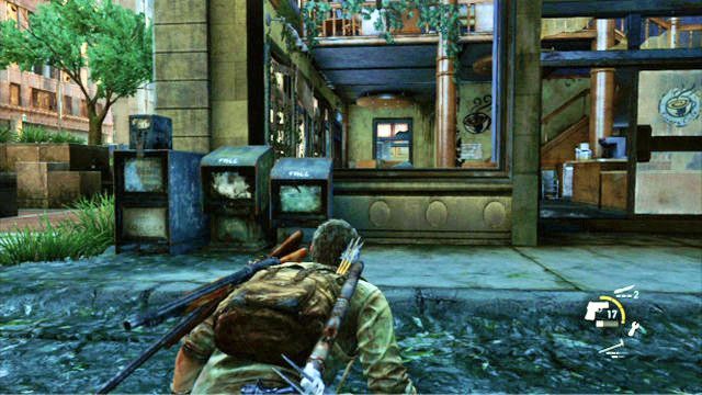 Po tym jak Joel odda Ellie strzelbę, trzymaj się cały czas prawej strony lokacji - Dzielnica biznesowa i Ucieczka z miasta (Pittsburgh) | Artefakty i nieśmiertelniki - The Last of Us - poradnik do gry