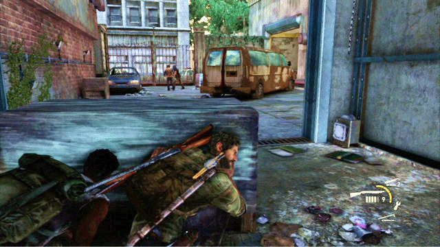 Po wyjściu ze sklepu z zabawkami, natkniesz się na trójkę bandytów - Dzielnica biznesowa i Ucieczka z miasta (Pittsburgh) | Artefakty i nieśmiertelniki - The Last of Us - poradnik do gry