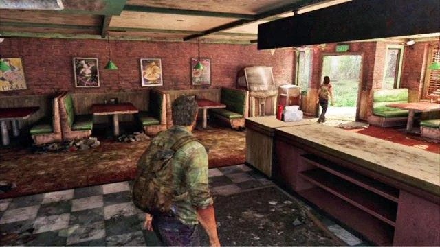 Również używając trójkąta, podnieś drewnianą klapę kawałek dalej, a następnie przedostań się na powierzchnię - Za murem (mapa) | Prolog i Strefa kwarantanny | Solucja The Last of Us - The Last of Us - poradnik do gry