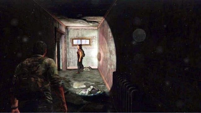 Gdy skończysz zbierać przedmioty, zejdź po schodach piętro niżej - Za murem (mapa) | Prolog i Strefa kwarantanny | Solucja The Last of Us - The Last of Us - poradnik do gry