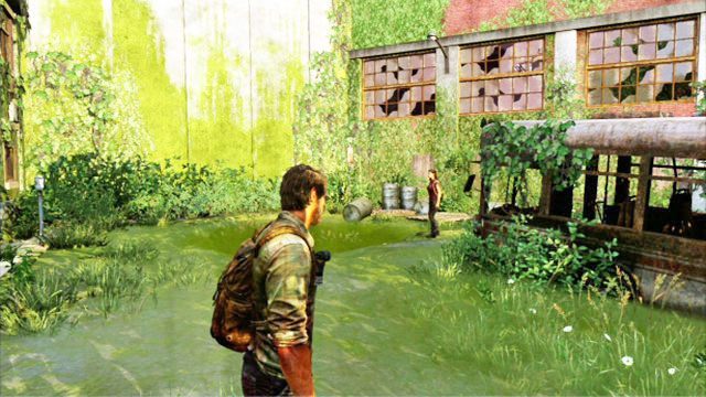Gdy znajdziesz się na zewnątrz, wyłącz latarkę i biegnij dalej za swoją towarzyszką - Za murem (mapa) | Prolog i Strefa kwarantanny | Solucja The Last of Us - The Last of Us - poradnik do gry