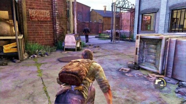 Polowanie rozpocznij od bandyty idącego w lewo - Slumsy (mapa) | Prolog i Strefa kwarantanny | Solucja The Last of Us - The Last of Us - poradnik do gry