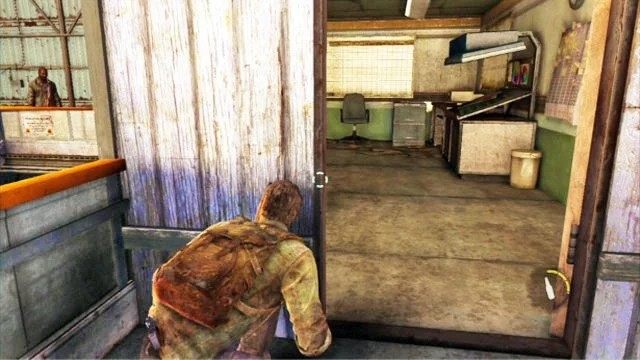 Teraz pozostało ci tylko wejść z powrotem na górę i zabić dwóch bandziorów przy schodach - Slumsy (mapa) | Prolog i Strefa kwarantanny | Solucja The Last of Us - The Last of Us - poradnik do gry