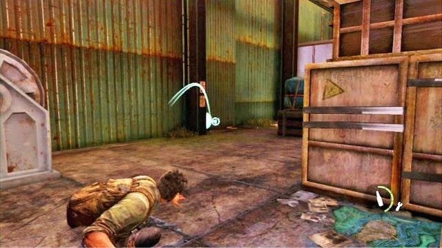 Mężczyzny nie da się zajść o tyłu, więc trzeba go zmusić do zejścia z posterunku - Slumsy (mapa) | Prolog i Strefa kwarantanny | Solucja The Last of Us - The Last of Us - poradnik do gry