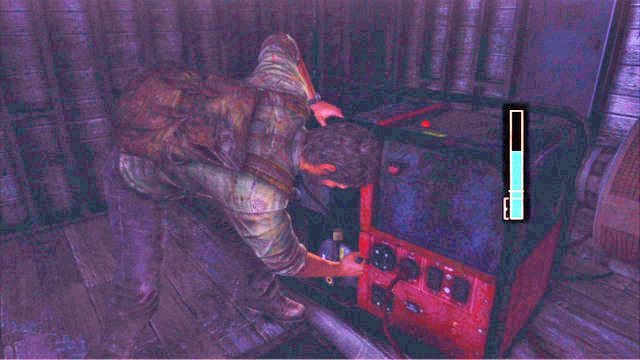 Znajdziesz za nią windę, która zacznie działać, gdy uruchomisz stojący obok generator - Na zewnątrz | Peryferia | Solucja The Last of Us - The Last of Us - poradnik do gry