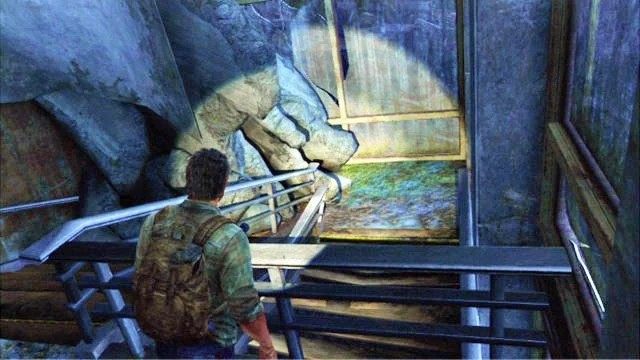 Dalsza droga prowadzi przez barierkę po lewej - Śródmieście (mapa) | Peryferia | Solucja The Last of Us - The Last of Us - poradnik do gry