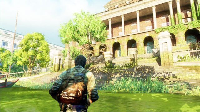 Po drugiej stronie idź dalej w lewo, aż do dużego budynku ratusza - Budynek ratusza (mapa) | Peryferia | Solucja The Last of Us - The Last of Us - poradnik do gry