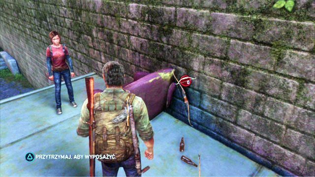Na górze znajdziesz nową broń w postaci łuku - Las | Miasteczko Billa | Solucja The Last of Us - The Last of Us - poradnik do gry