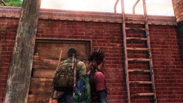 Jak przejdziesz na drugą stronę kładki, zabierz deskę i oprzyj ją o pobliski murek - Las | Miasteczko Billa | Solucja The Last of Us - The Last of Us - poradnik do gry