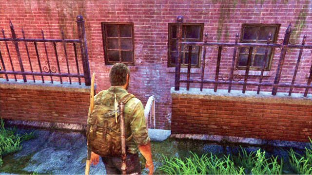 Ostatecznie dojdziesz do drabiny, po której będziesz mógł zejść z powrotem na ziemię - Las | Miasteczko Billa | Solucja The Last of Us - The Last of Us - poradnik do gry